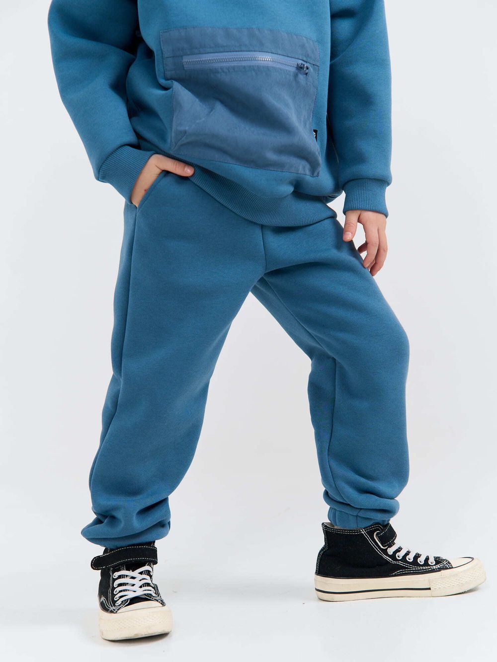 Костюм с худи "Деним" утепленный