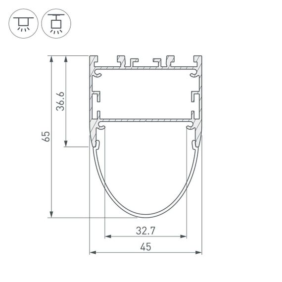 Профиль Arlight ARH-Line-B-3652-2000 Anod 036347