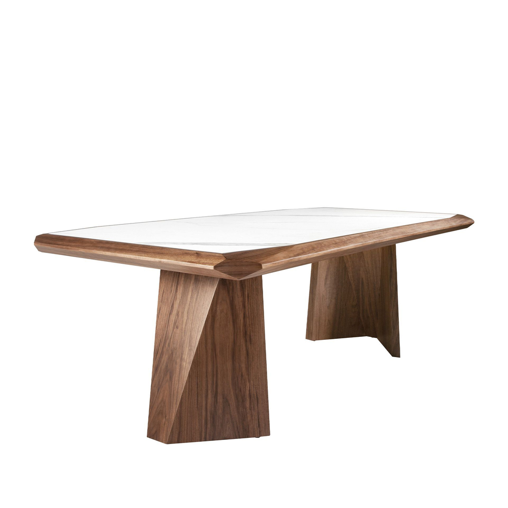 Обеденный стол 1106/MI2207T из керамики и орехового дерева