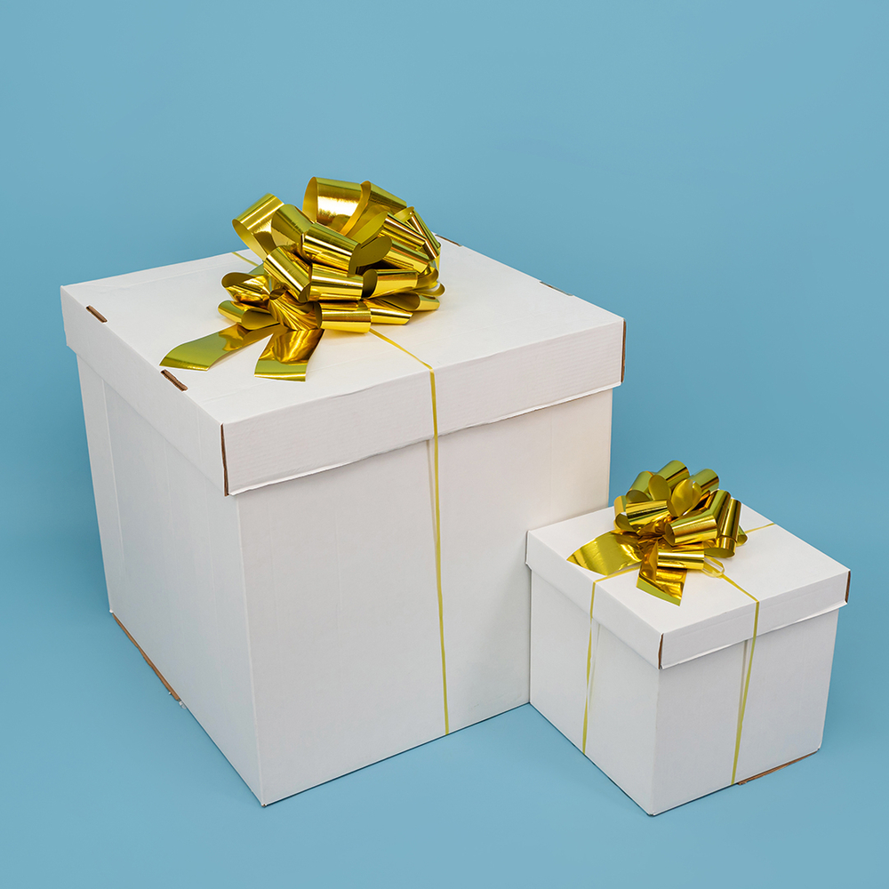 Бант-шар в золотом цвете, металлик, 21 см/ 36 см