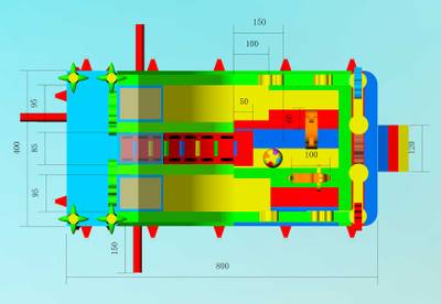 Коммерческий надувной батут «Звериная команда 3», 8*4*5 м