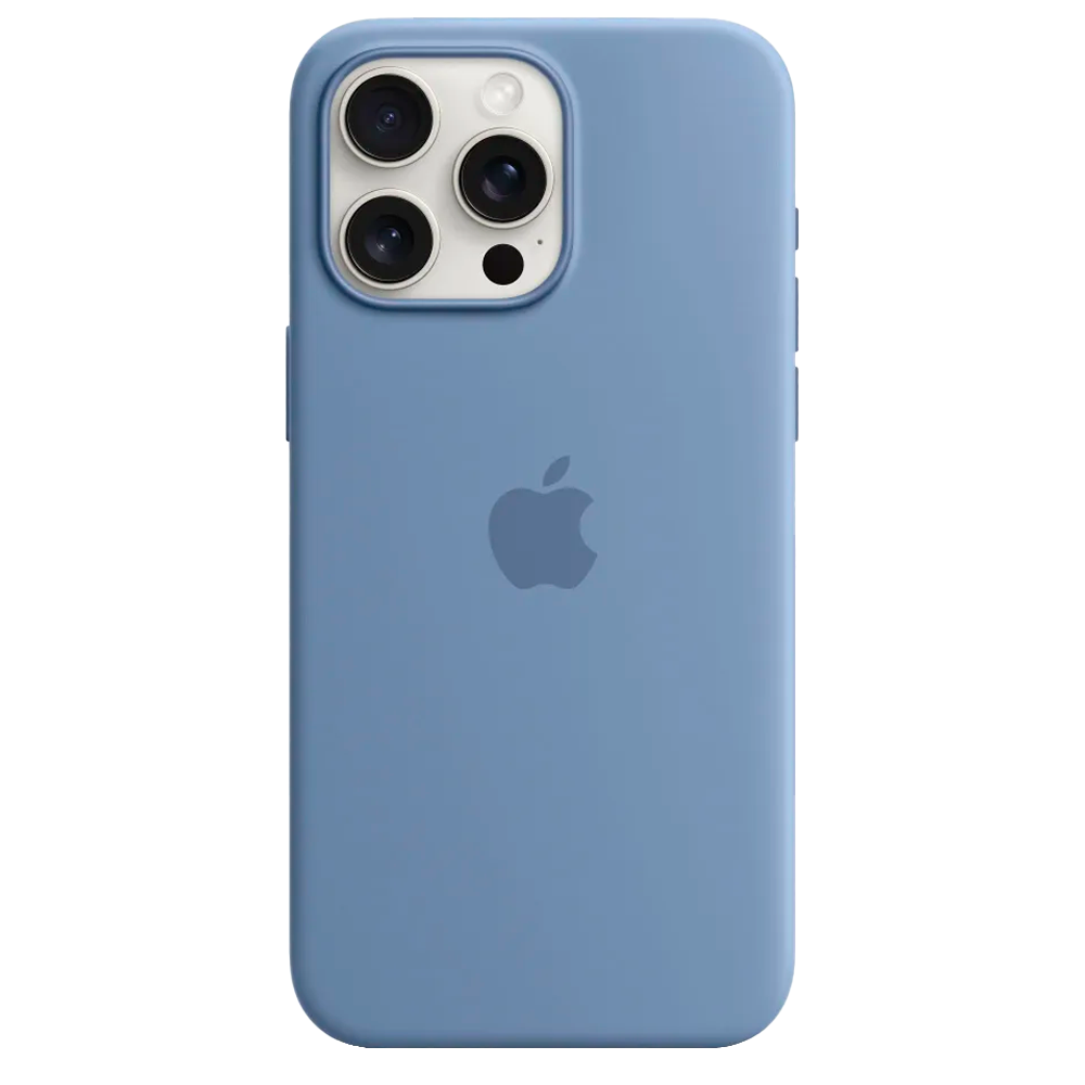 Силиконовый чехол с поддержкой MagSafe Apple Silicone Case для iPhone 15 Pro Max, Winter Blue (Зимняя синева)