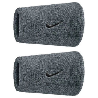 Напульсник теннисный Nike Swoosh Double-Wide 2P - cool grey/black