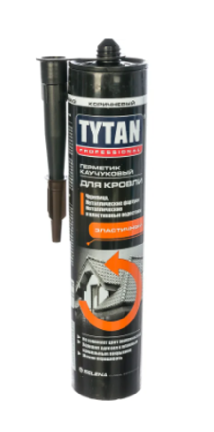 Герметик кровельный каучуковый TYTAN (коричневый), 310мл/12шт