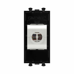 Компьютерная розетка RJ-45 без шторки модульная, кат.6А экранированная, "Avanti", "Черный квадрат", 1 модуль