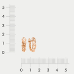 Серьги женские без вставок из розового золота 585 пробы (арт. 2204428)