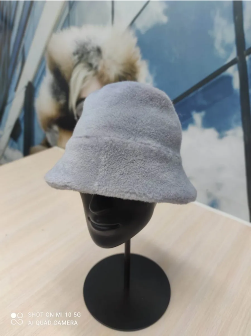 Панама женская на зиму теплая, серая, SilverFox