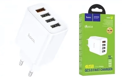 Зарядное устройство HOCO C102A 28.5W QC3.0 3A 4xUSB White