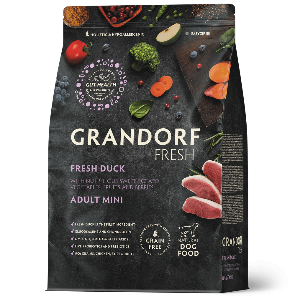 Grandorf Fresh Dog Potato корм сухой беззерновой для собак мелких пород утка,бататом