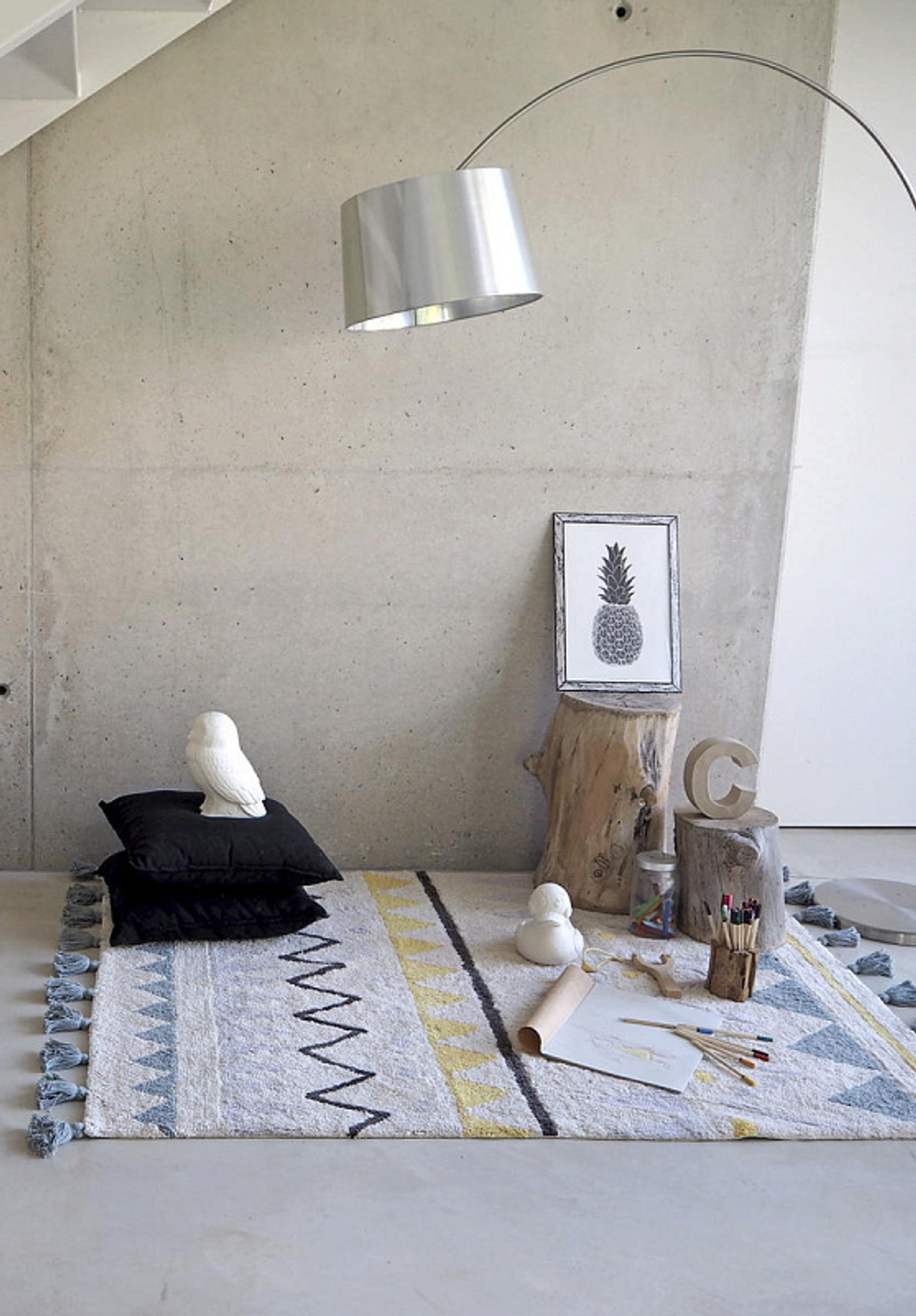 Ковер Lorena Canals Ацтекский Azteca Natural винтажный голубой 120х160 см