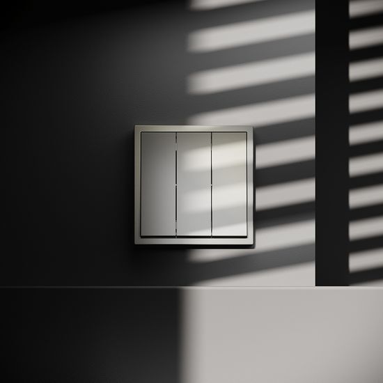 Выключатель встраиваемый VOLTUM S70 трехклавишный 10А, (шелк)