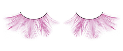 Розовые ресницы-перья (Цвет: розовый)