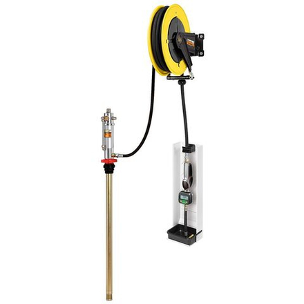 Настенный комплект для раздачи масла из бочек 180-220 кг, насос 5:1, открытая катушка 10 м, ECODORA (Италия)