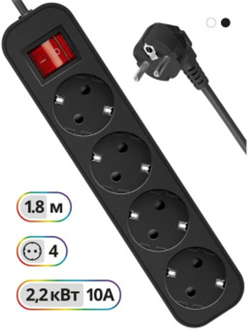 удлинитель сетевой Defender G418 - 1.8м*4роз