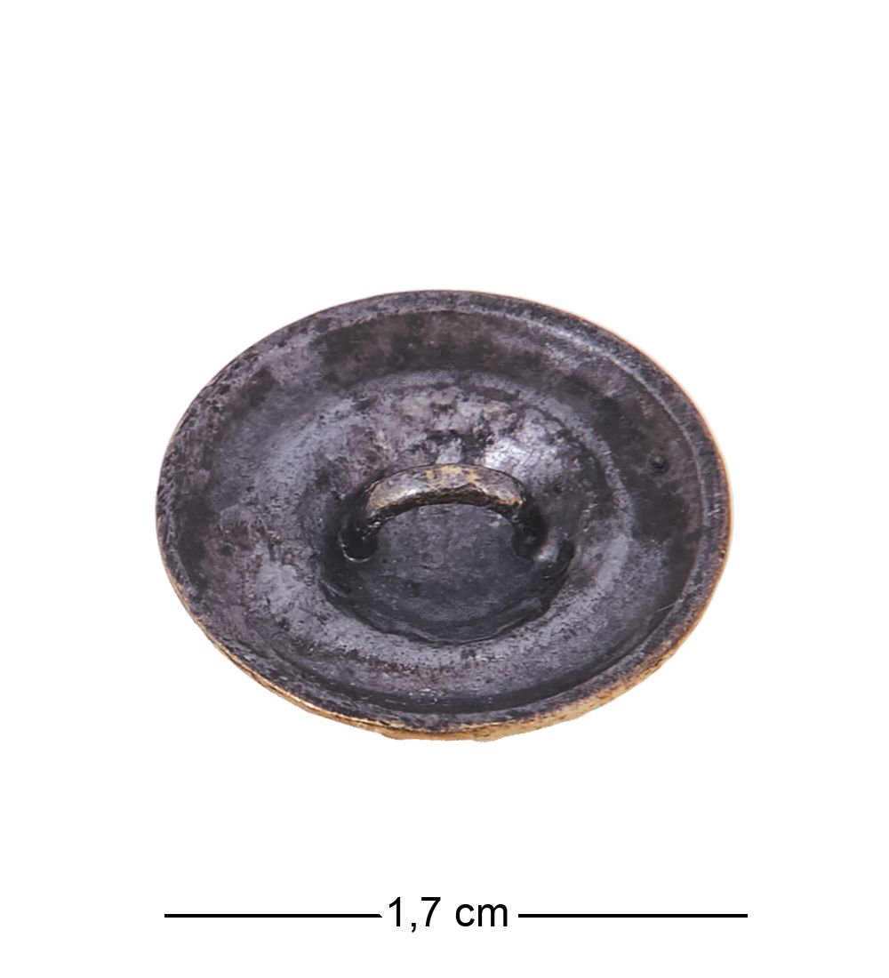 Народные промыслы AM-4195 Пуговица «Лебедь» мал. (латунь, янтарь)