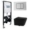 Комплект подвесной унитаз ABBER Rechteck AC1201MB черный матовый с инсталляцией AC0105 и кнопкой AC0120 хром