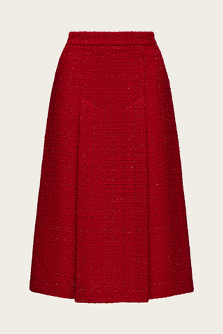 Красная твидовая юбка-миди "Эдит"