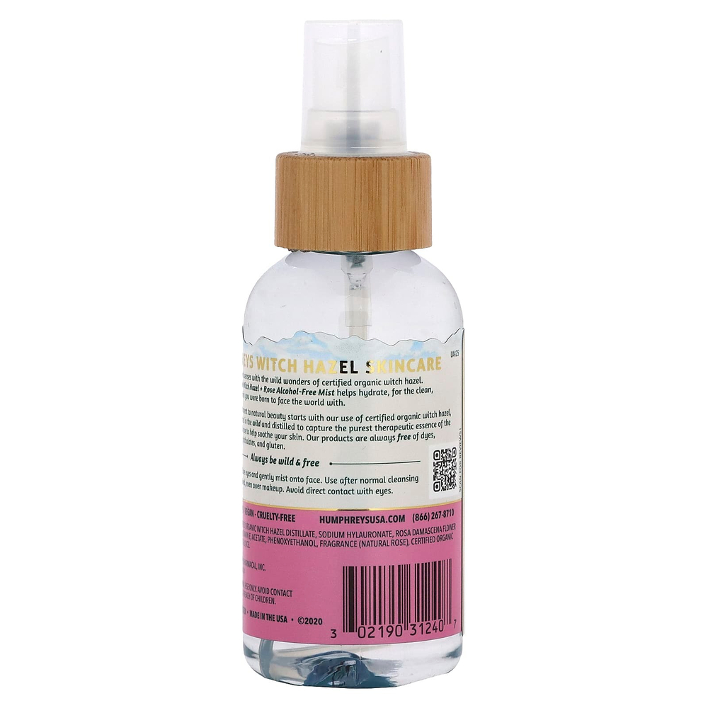 Humphreys, Witch Hazel, спрей с розой без спирта, 97 мл (3,3 жидк. унц.)