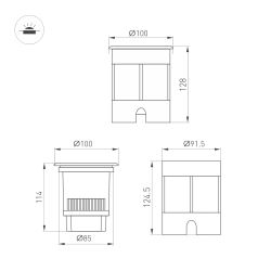 Светильник LTD-DAFNA-GROUND-R100-6W Warm3000 (SL, 10 deg, 230V) (Arlight, IP67 Металл, 5 лет) 061171