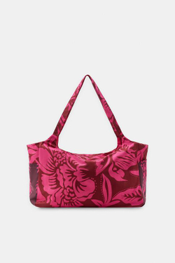 ZARA БОЛЬШАЯ СУМКА С ЦВЕТОЧНЫМ ПРИНТОМ, ЦВЕТ ФУКСИ