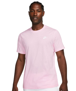 Мужская теннисная футболка Nike Sportswear Club - pink foam/white
