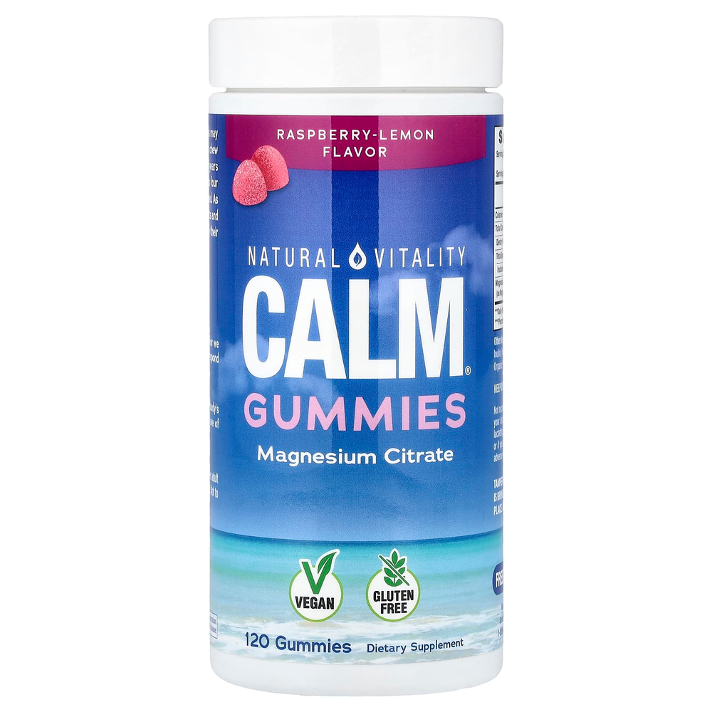 Natural Vitality, CALM, добавка с магнием, малина и лимон, 120 мг, 83 жевательных таблеток (83 мг в 1 шт.)