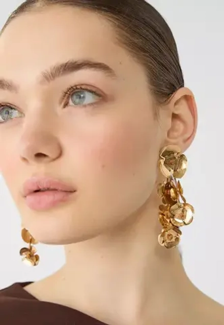 STRADIVARIUS Серьги с цветочным каскадом, золотой