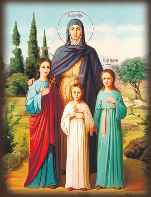 Икона на дереве "Вера,Надежда,Любовь № 2 "