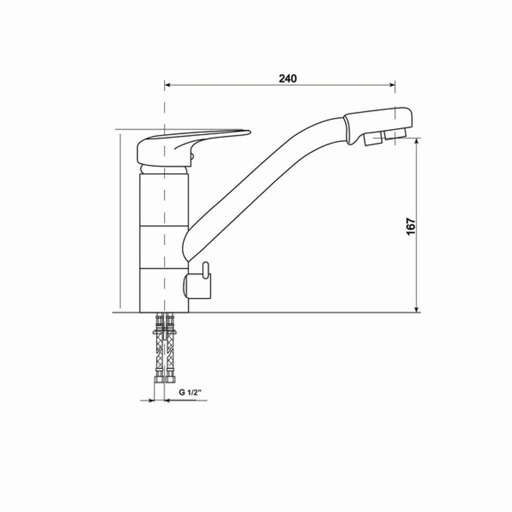 Смеситель для кухонной мойки MIXLINE ML-GS05 (526216)