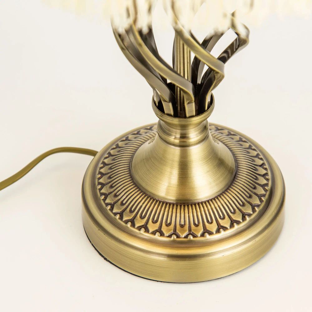 Citilux Базель CL407800 Настольная лампа с бежевым абажуром Бронза