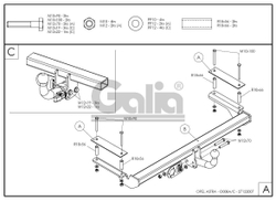 Оцинкованный фаркоп на Opel Astra G седан 1998-2004, Chevrolet Viva 2004-2008 (без электрики), Galia O007A