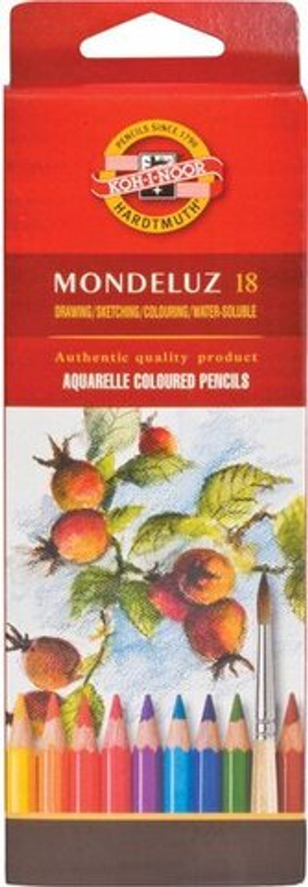 Набор акварельных цветных карандашей Mondeluz "KOH-I-NOOR" 3717 в картонной коробке, 18 цветов