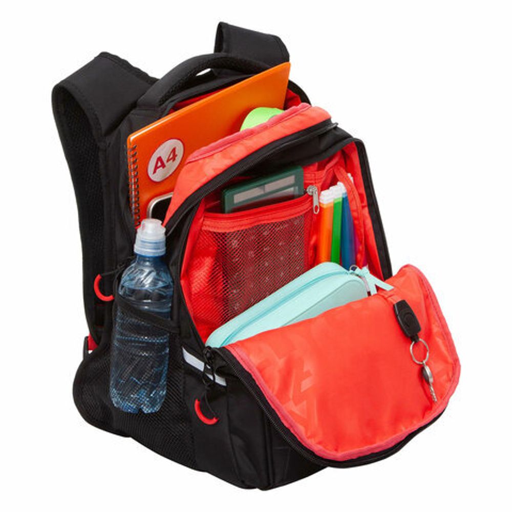 Рюкзак GRIZZLY школьный, анатомическая спинка, 2 отделения, для мальчиков, FOOTBALL, 38х26х20 см, RB-350-1/1