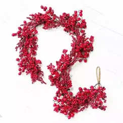 Гирлянда из больших и маленьких красных ягод 180 см., Christmas DeLuxe (89491)