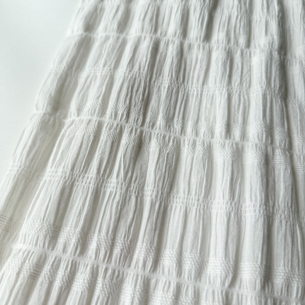 Батист Воздушный с горизонтальными полосками Молочный