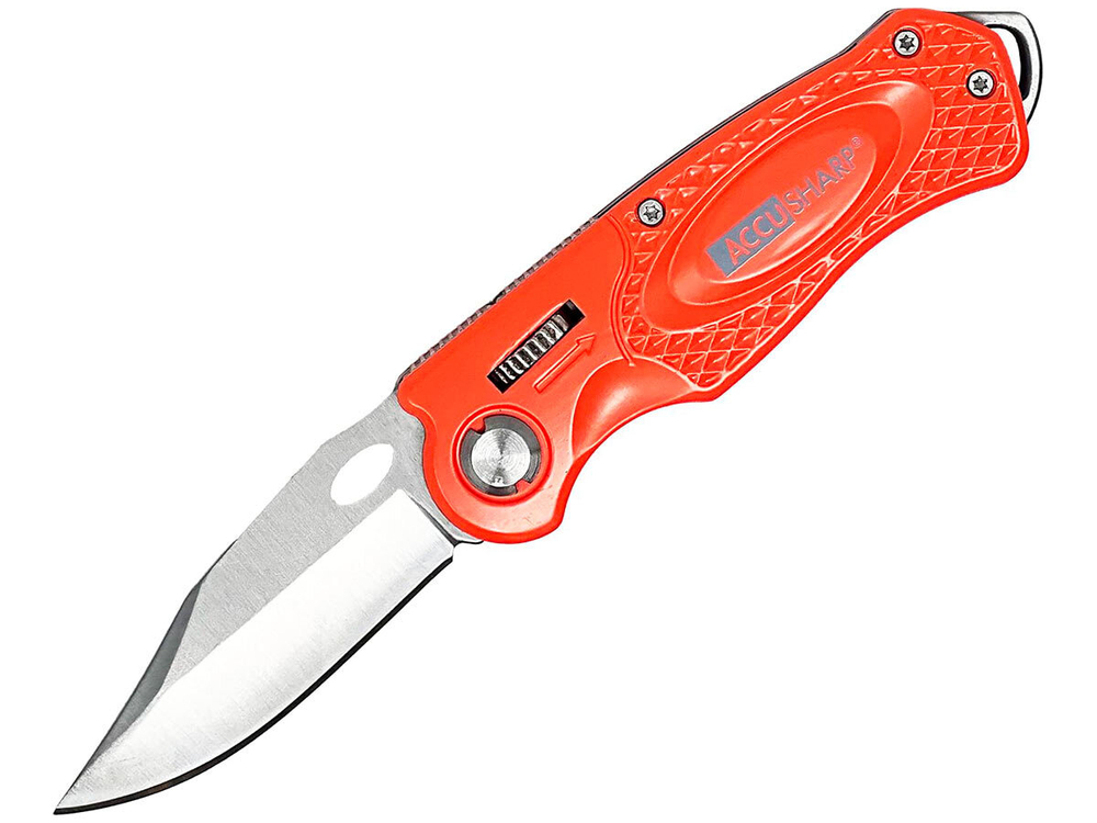 Нож складной AccuSharp Folding Sport Knife, нержавеющая сталь, рукоять алюминий, оранжевый