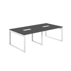 AG.2412.AN.72.WH / Стол для переговоров 2400х1238х750 / профиль О-образный: 70х20 белый; лючок: серебро; столешница: антрацит