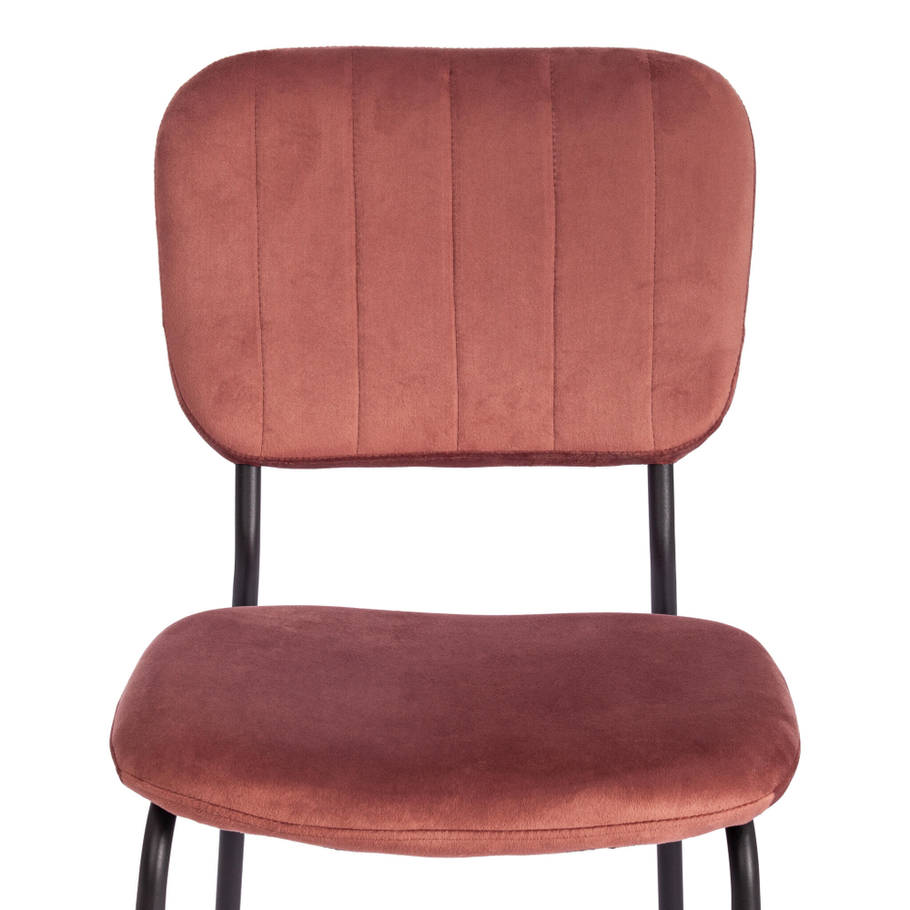 Стул CAROL (mod. UC06) / 1 шт. в упаковке металл, вельвет, 45 х 56 х 82 см, Coral (коралловый) HLR44 / черный