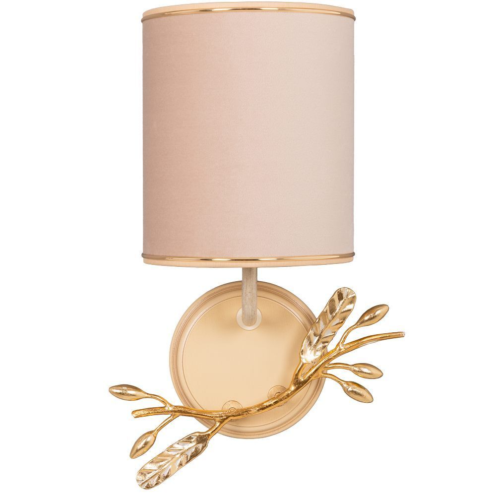 Бра настенный светильник Oliva Branch (Олива Бранч) правое Айвори Мраморное золото с абажуром Айвори