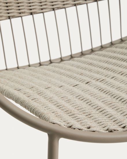 Кресло-качалка уличное Atrani из стали и веревки бежевого цвета