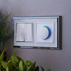 Выключатель проходной двухклавишный с подсветкой без рамки Werkel белый W1122101