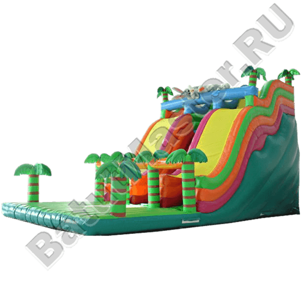 Детский надувной батут-горка "Тропики"