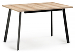 Стол деревянный Woodville раскладной Колон Лофт 120 25 мм дуб делано светлый, черный матовый