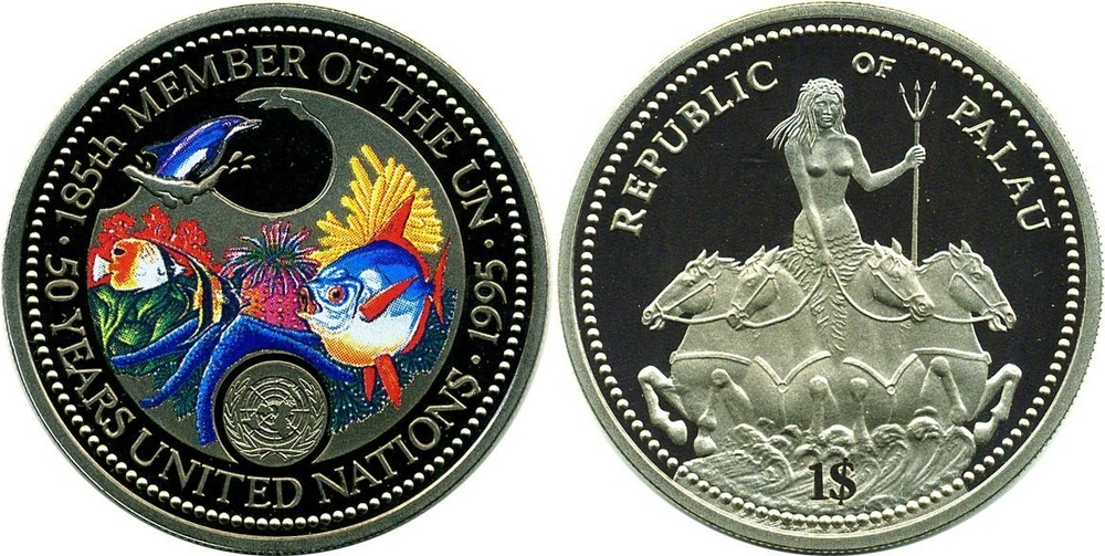 Палау 1 доллар, 1995 50 лет ООН