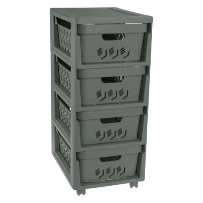 Комод на колесах deluxe, 4 ящика, 300х690 мм (серый)