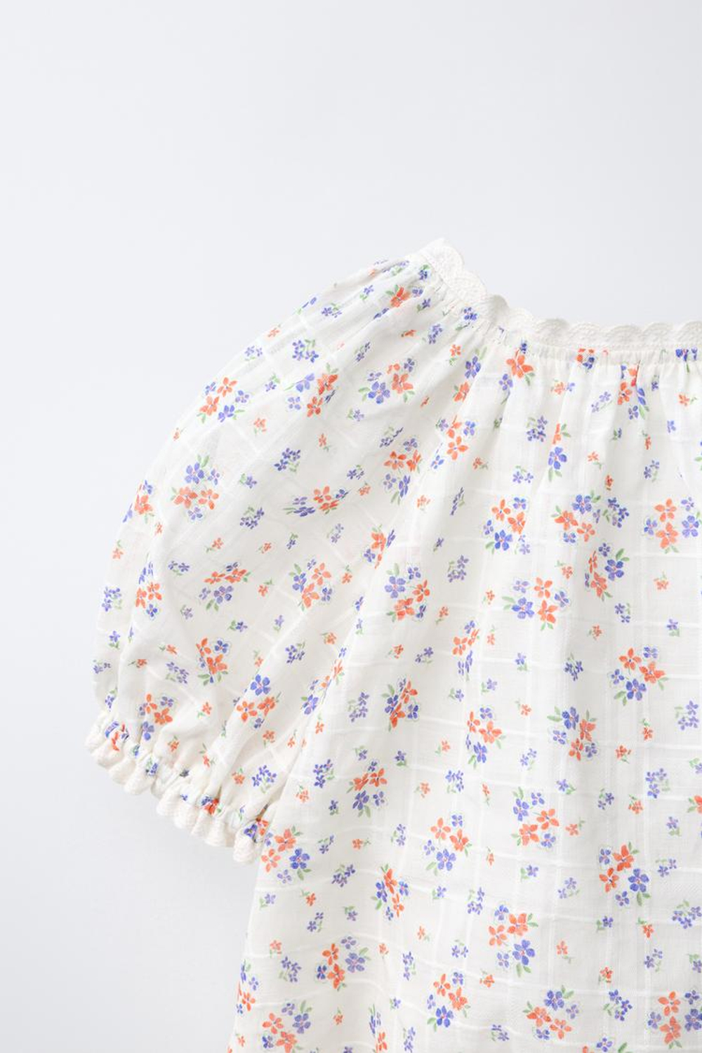 ZARA БЛУЗА С КРУЖЕВОМ, ЭКРЮ/КРАСНЫЙ