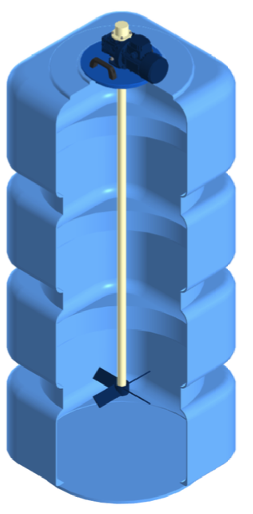 Емкость L1000 синий с лопастной мешалкой ЭкоПром L вертикальная цилиндрическая (39кг;Синий) - арт.557610