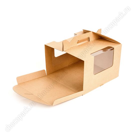 Короб с ручкой и 2 окнами для тортов до 5 кг
