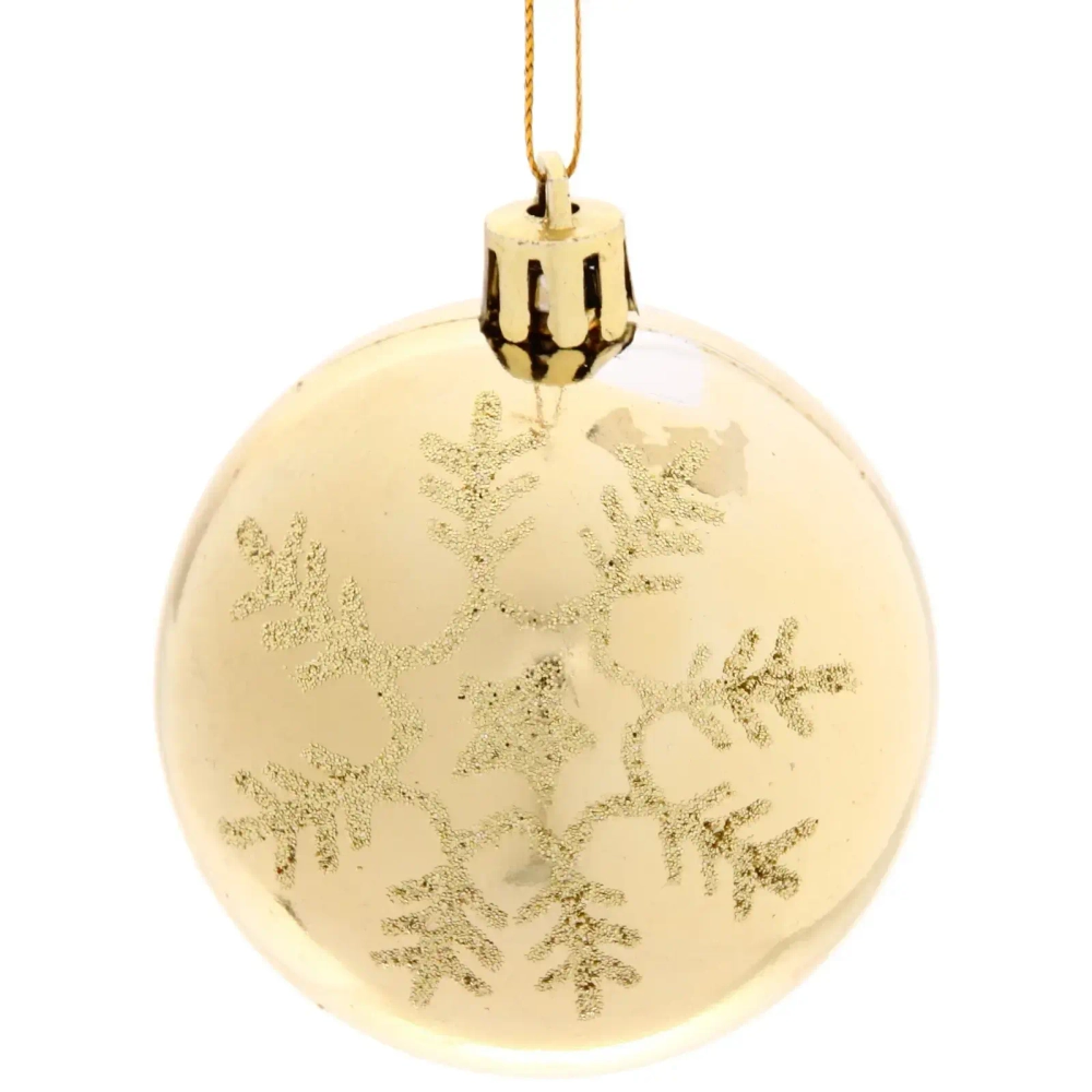 Новогодние шары «Сказочные снежинки» 6 см (набор 3шт), микс