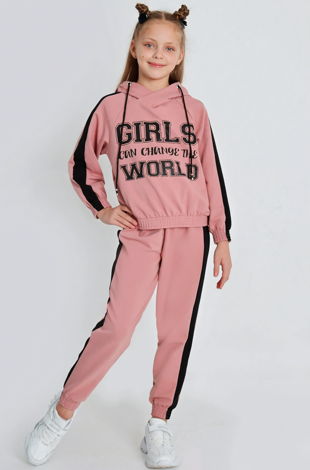 Костюм для девочек KIP-КМ-69/2 "Анабель-2" с шелкограф. р.140 сухая роза (Ивашка)